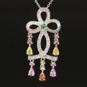 EFFY - LIMITED / 1.86 CT Diamond Gemstone Chandelier Necklace / 14K